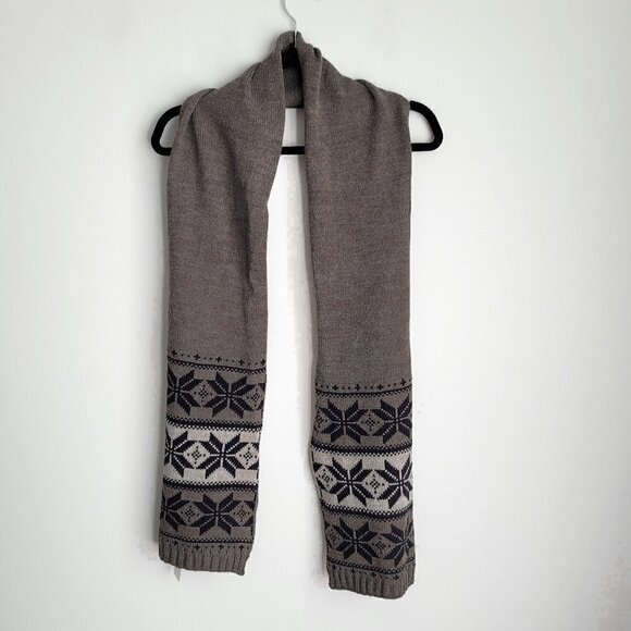 NWT Pierre Cardin Brown Ethnic Print Warm Shawl Wrap Scarf - Picture 1 of 4